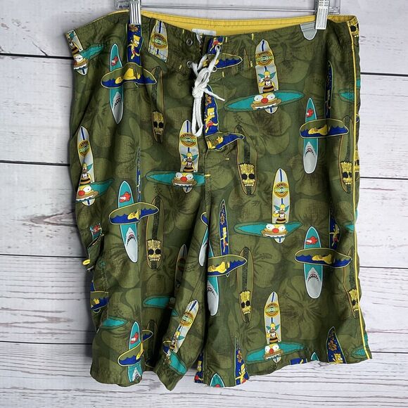 The Simpsons Board Shorts‎ Men’s 38 Bart/Homer/Krusty Board Tiki Surfer Hawaiian - Picture 4 of 7